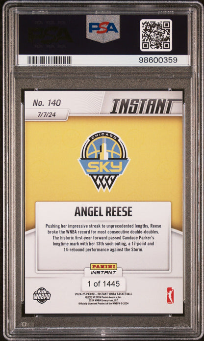 Graded 2024 Panini Instant WNBA Angel Reese #140 Rookie RC Basketball Card PSA 10 Gem Mint