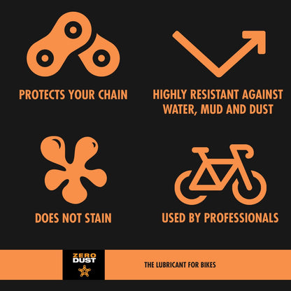 ZeroDust Chain Lube (120 ml - dosage for more than 2 bikes and for home)