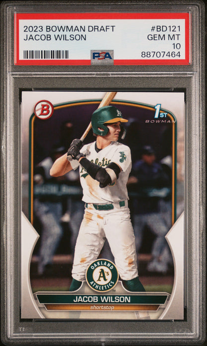 Graded 2023 Topps Bowman Draft Jacob Wilson #BD121 Rookie RC Baseball Card PSA 10 Gem Mint
