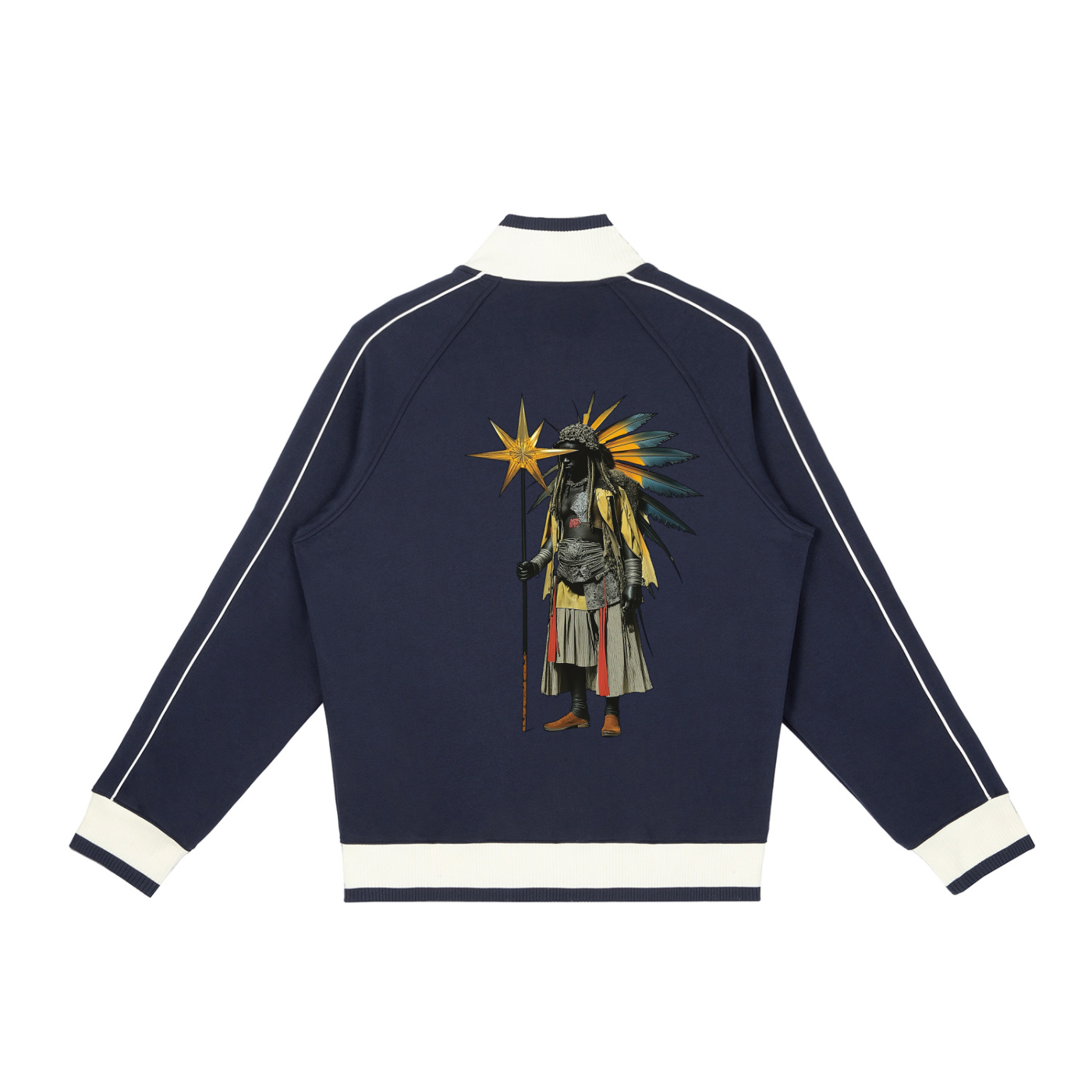 AmaruKhan Hebrews Color Block Raglan Sleeve Zip Track Jacket