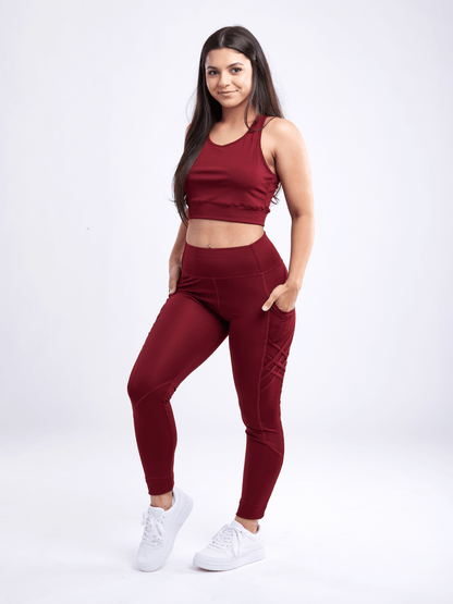JupiterGear High-Waisted Criss-Cross Training Leggings with Hip Pockets