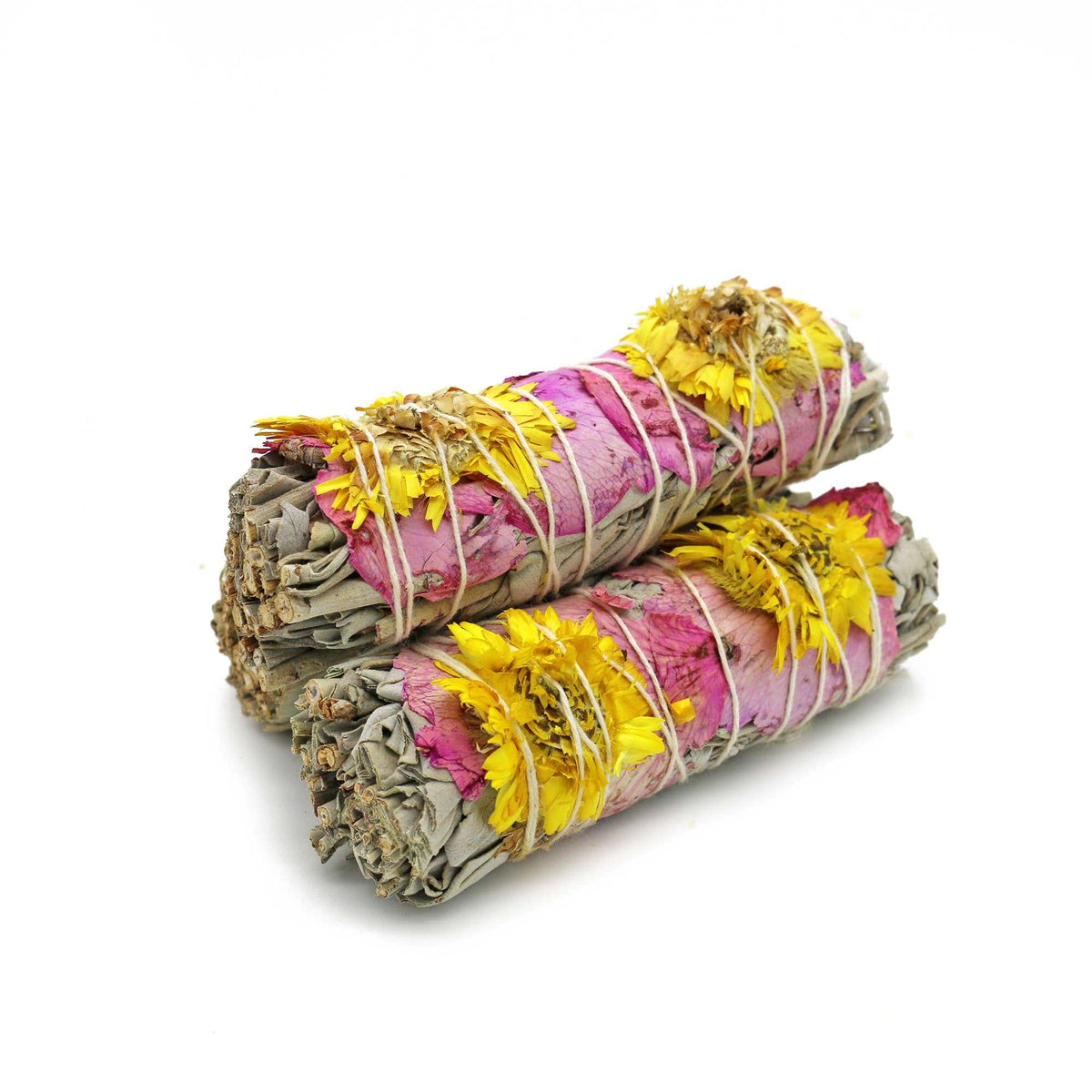 'Amor' Floral White Sage Smudge Stick (4 in)