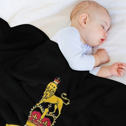 Royal Marines Commando Gibraltar Emblem Throw Blanket