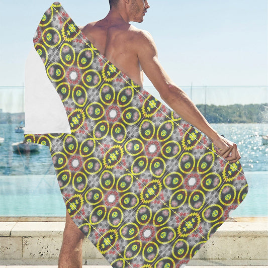 Yellow Doodles Graffiti Beach Towel - 30" x 60" (Made in USA)