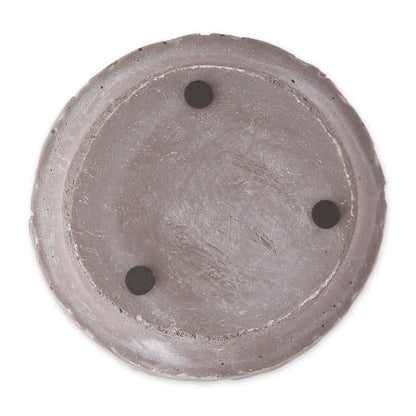 Black Scalloped Cement Flower Pot Set of 2