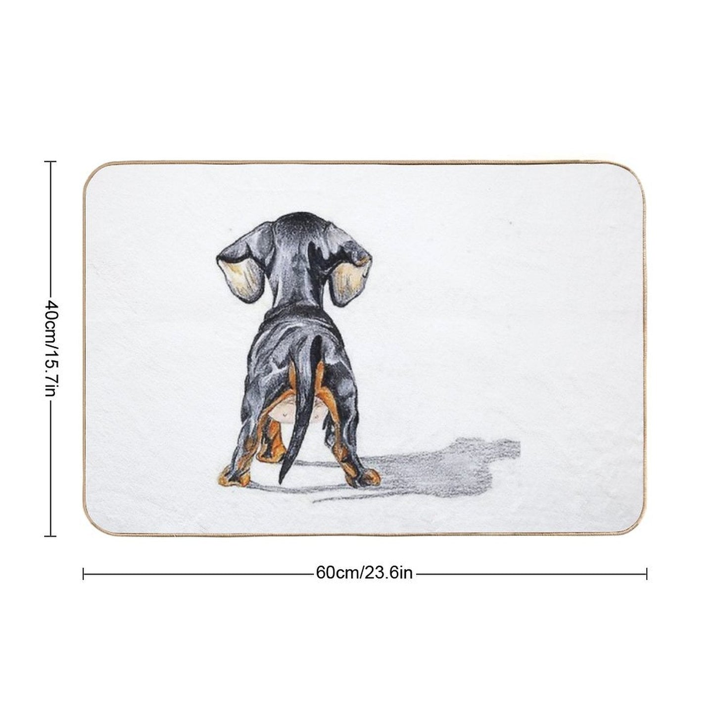 Dachshund Dog Pupy Back Bath Mat