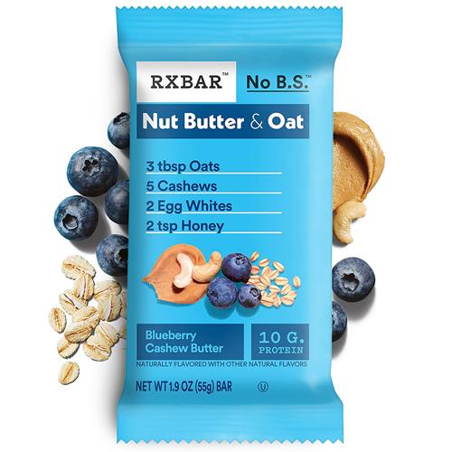 Rxbar Nut Butter And Oat Protein Bars, Protein Snacks, Snack Bars, Blueberry Cashew Butter, 9.7Oz Box (5 Bars)