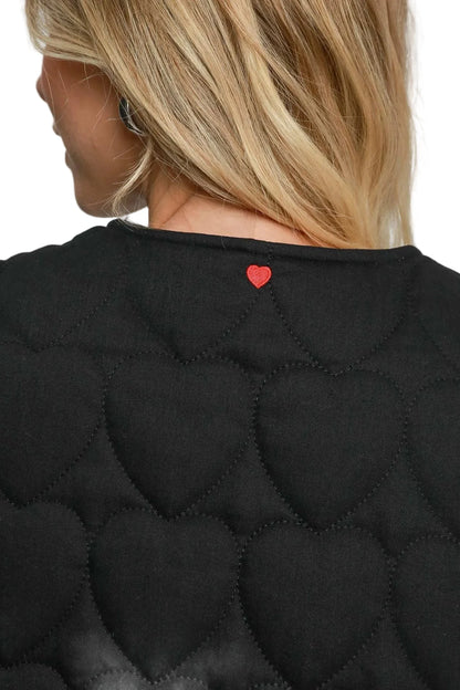Heart Quilted Tie-Front Vest