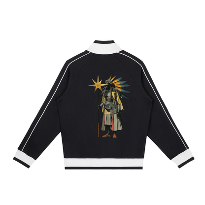 AmaruKhan Hebrews Color Block Raglan Sleeve Zip Track Jacket