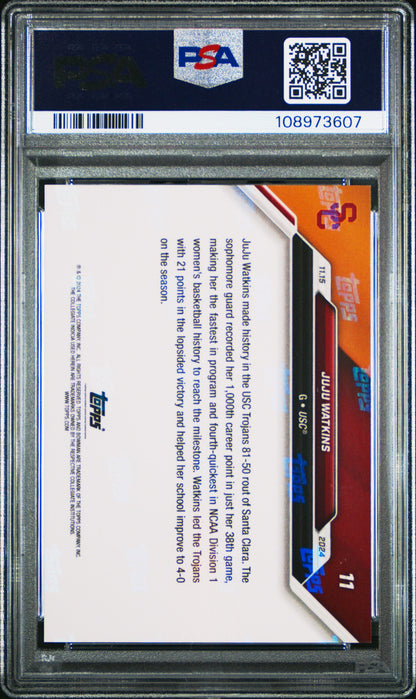 Graded 2024 Topps Bowman U Now JuJu Watkins #11 Rookie RC Basketball Card PSA 9 Mint
