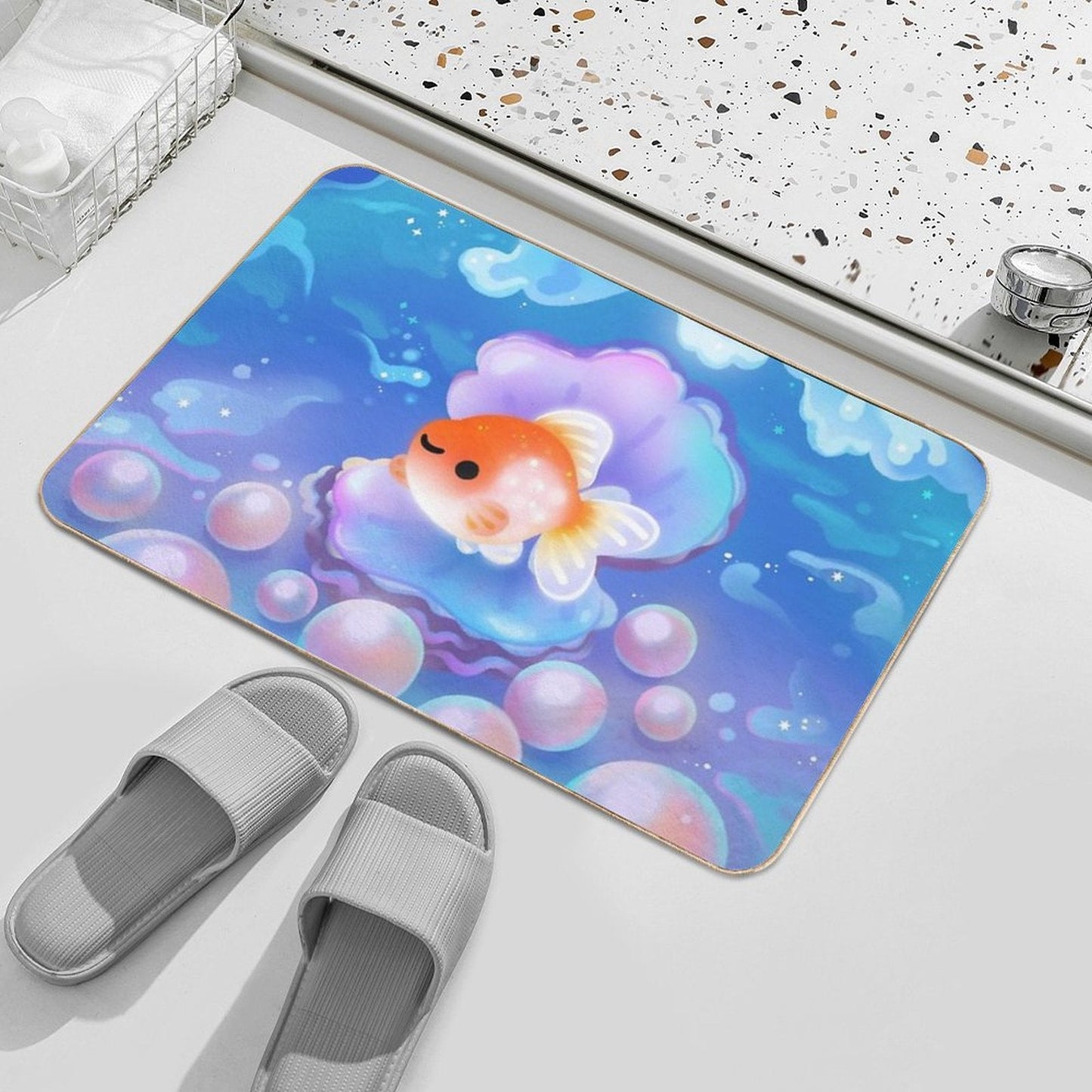 Pearlscale Goldfish with Pearls Bath Mat