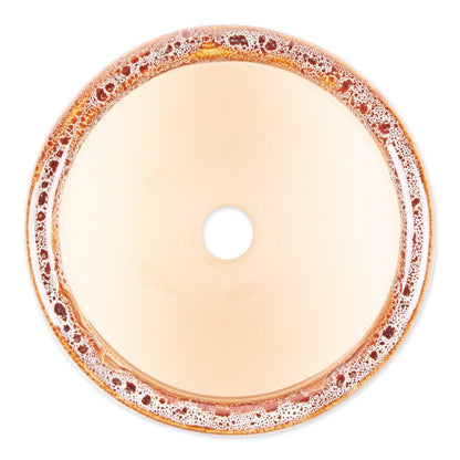 BROWN ROUND CERAMIC SMALL PLANTER SET OF 3