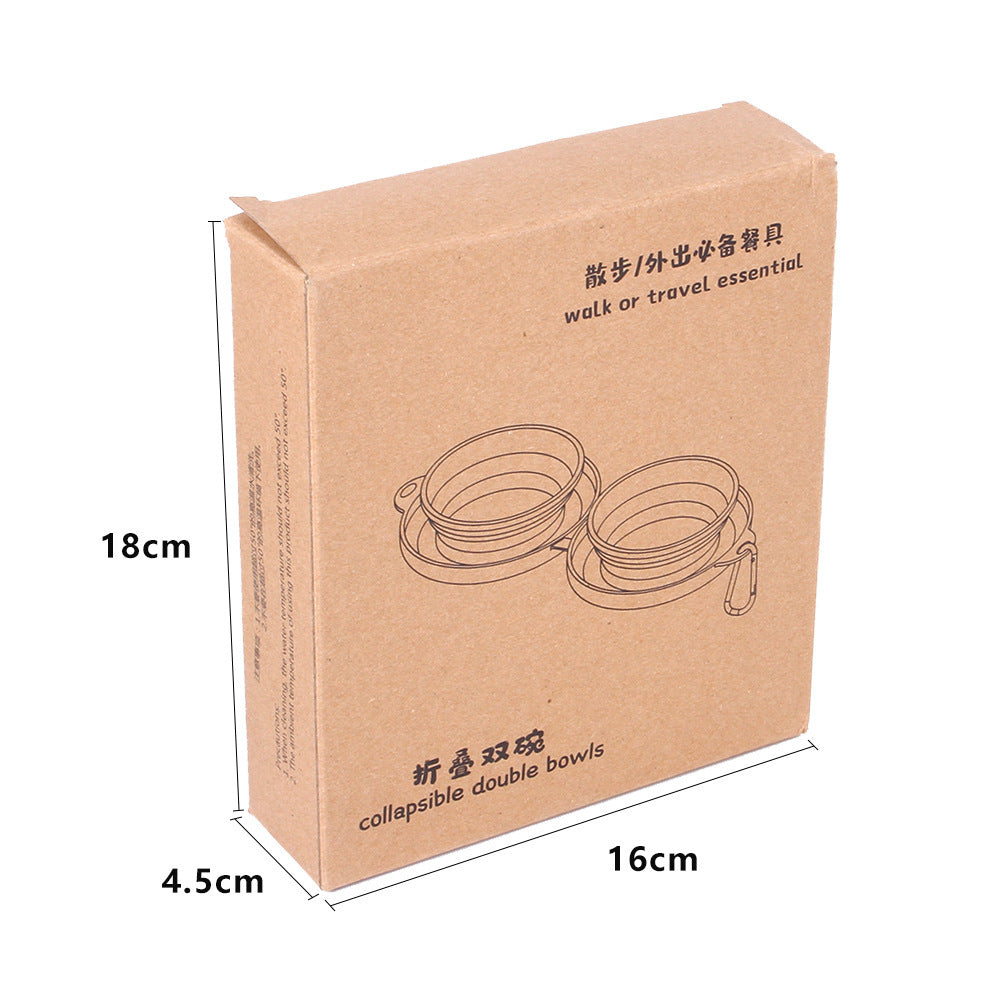 Rubber Foldable Pet Double Bowl