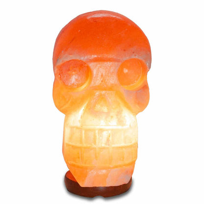 Skull Shaped Salt Lamp - 9.5" avg. - Cord, Bulb, Dimmer
