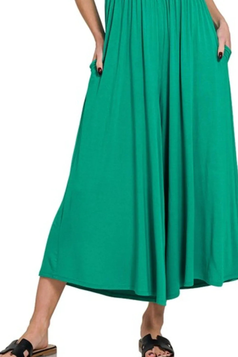 Zenana Double Layered Short Sleeve Jumpsuits