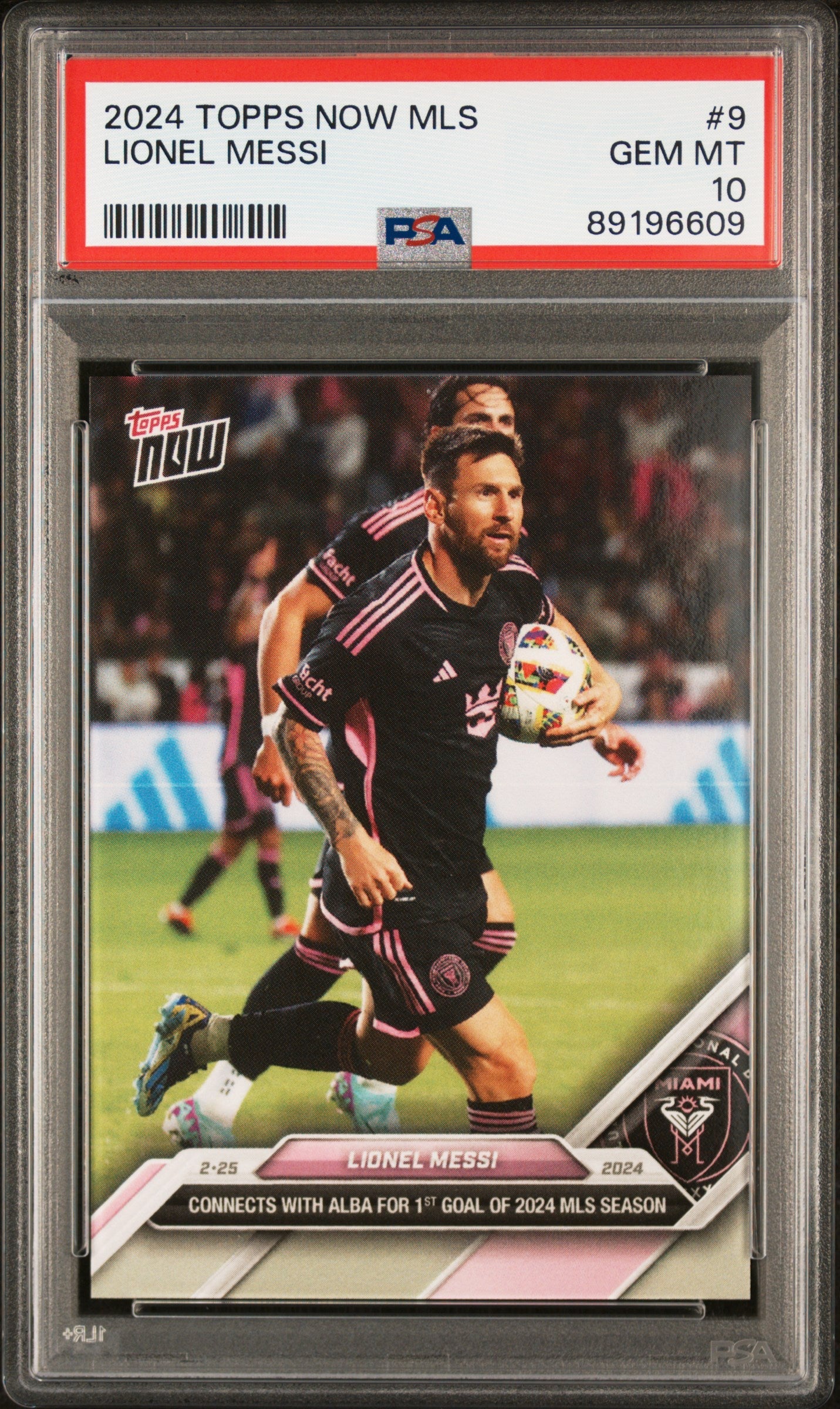 Graded 2024 Topps Now MLS Lionel Messi #9 Soccer Card PSA 10 Gem Mint