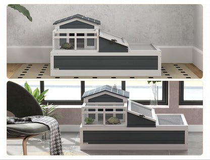 Two-Story Wooden Tortoise Table & Habitat (Three-Room Villa)