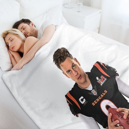 Natural Soccer League Overcome Yourself Joe Burrow Graphic Gift Throw Blanket