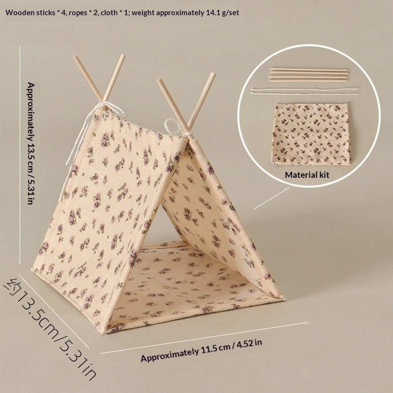 Miniature Camping Tent Hide & Photo Prop