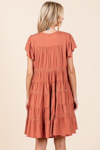 Mittoshop Lace Detail Ruffled Button Down Tiered Dress #2