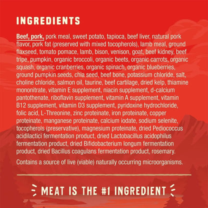 Wild Red Dry Dog Food Raw Coated High Protein Grain & Legume Free Red Meat Recipe, 1 Lb. Bag