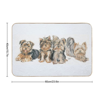 Yorkshire Terrier Puppies Bath Mat