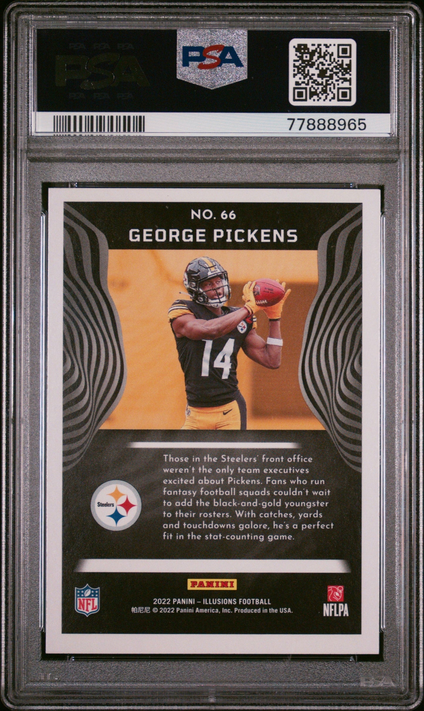 Graded 2022 Panini Illusions George Pickens #66 Rookie RC Football Card PSA 10 Gem Mint