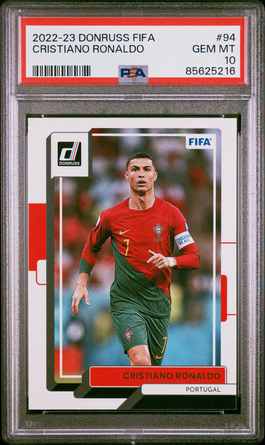 Graded 2022 Panini Donruss FIFA Cristiano Ronaldo #94 Soccer Card PSA 10 Gem Mint