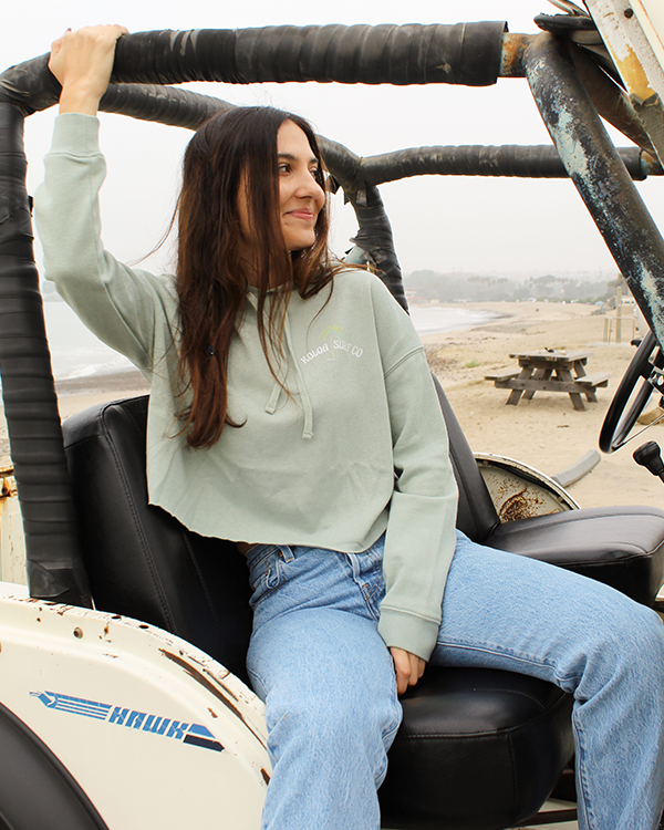 Koloa Serene Palm Cropped Hooded Sweatshirt