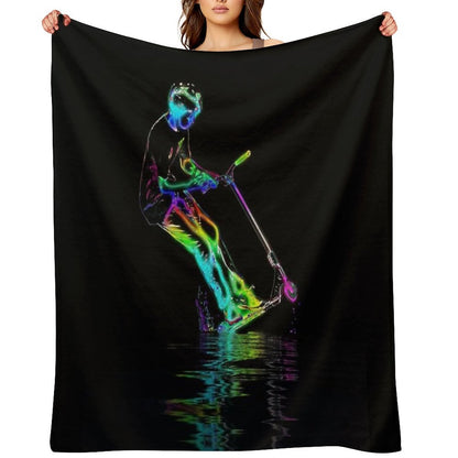 Puddle Jumping - Scooter Boy Throw Blanket
