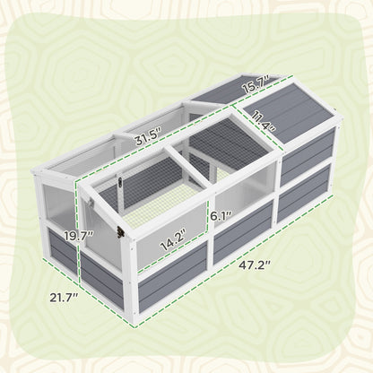 Bottomless Outdoor Wooden Tortoise Pen & Grazing Habitat
