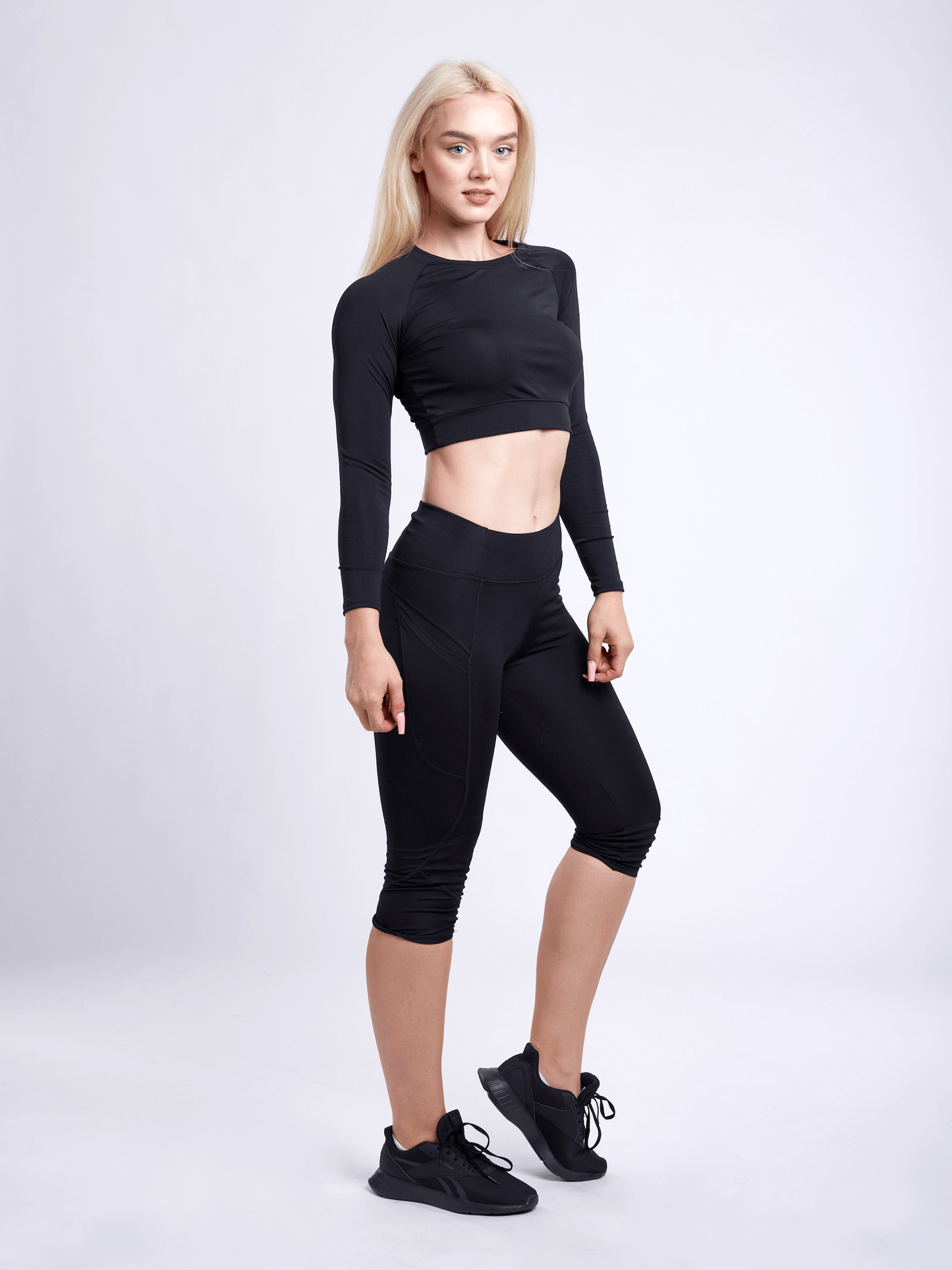 JupiterGear Mid-Rise Capri Fitness Leggings with Side Pockets