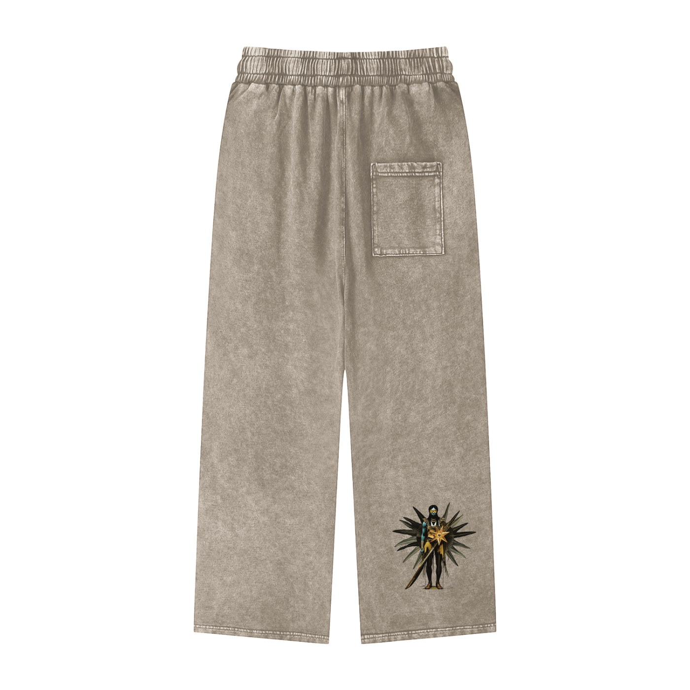 Amaru Khan Stars Acid Wash Straight Leg Pants