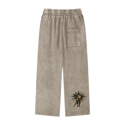 Amaru Khan Stars Acid Wash Straight Leg Pants