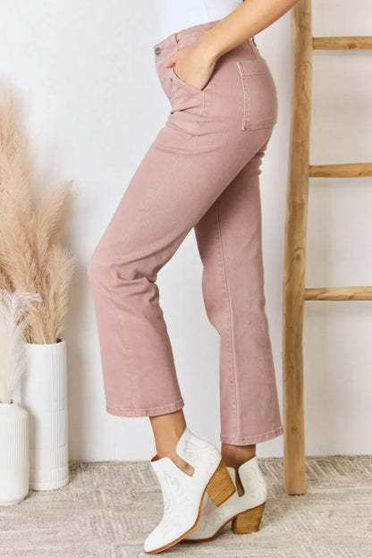RISEN Full Size High Rise Ankle Flare Jeans