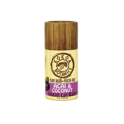 Acai and Coconut - Vegan Natural Lip Balm - Plastic Free .25 oz