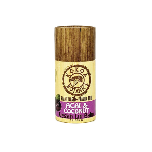 Acai and Coconut - Vegan Natural Lip Balm - Plastic Free .25 oz