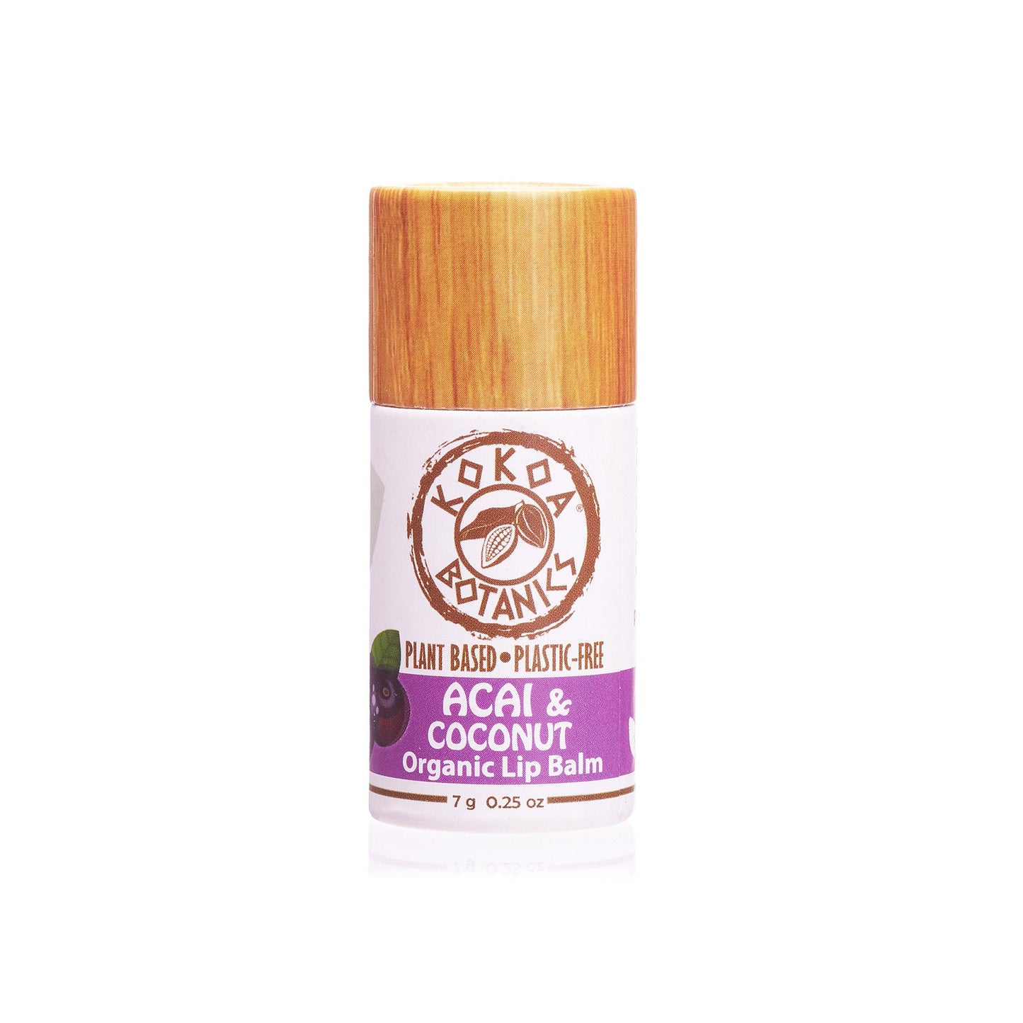 Acai and Coconut - Vegan Organic Lip Balm - Plastic Free .25 oz