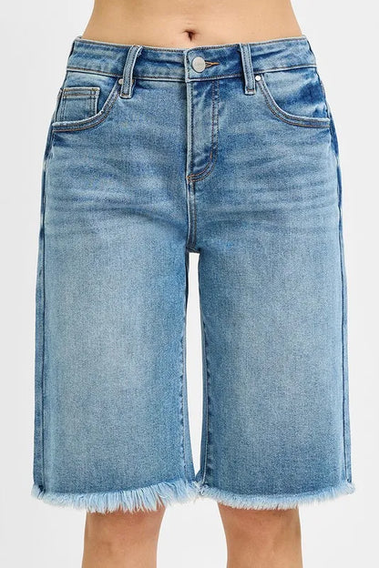 RISEN Full Size Tummy Control Mid Rise Fit Bermuda Plus Size