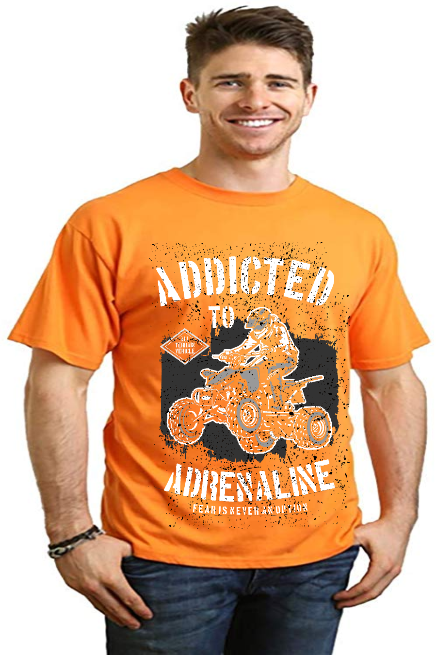 Addicted To Adrenaline Men's Bamboo Viscose/Organic Cotton Short Sleeve Graphic T-Shirt