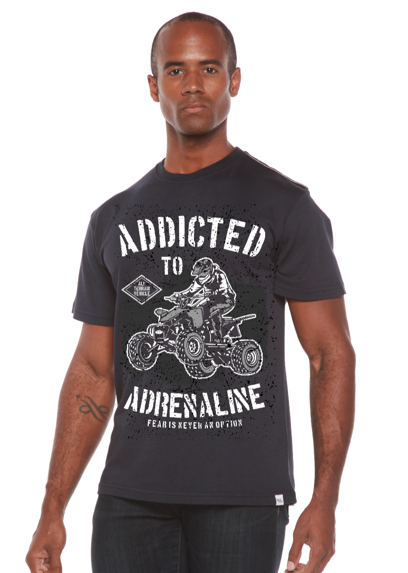 Addicted To Adrenaline Men's Bamboo Viscose/Organic Cotton Short Sleeve Graphic T-Shirt