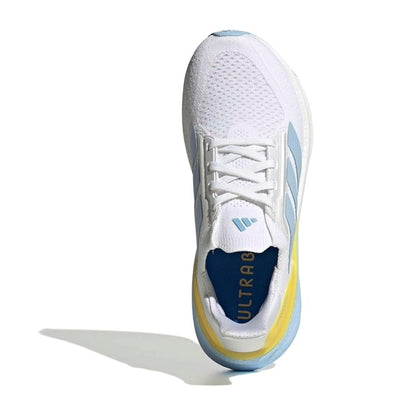 adidas Women's Ultra Boost 5X Sneaker - White/Glow Blue/Yellow