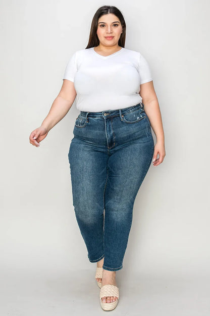 Full Size Tummy Control High Waist Slim Jeans