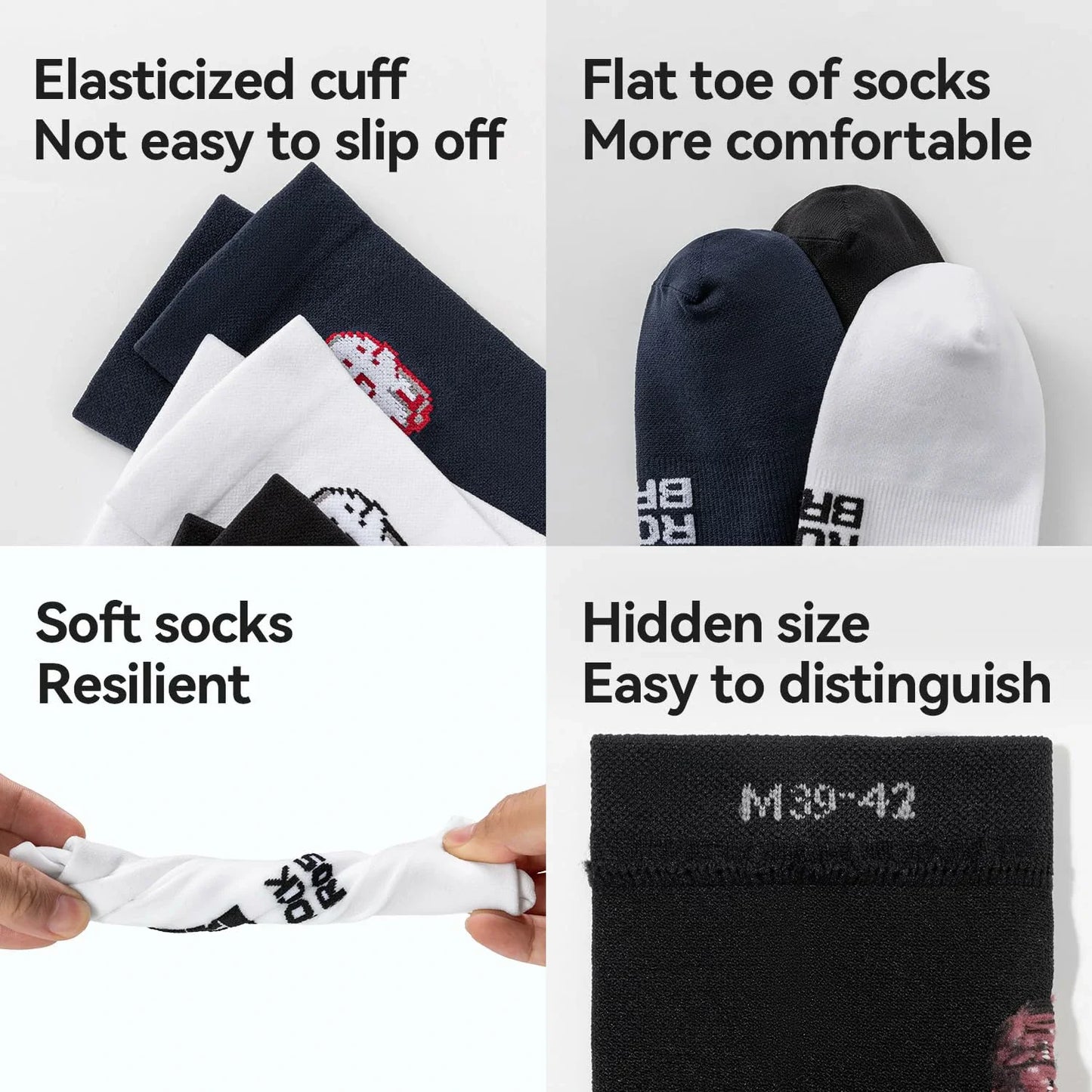 Aerodynamic Cycling Socks with Wear-resistant Hee Wicking Athletic Crew