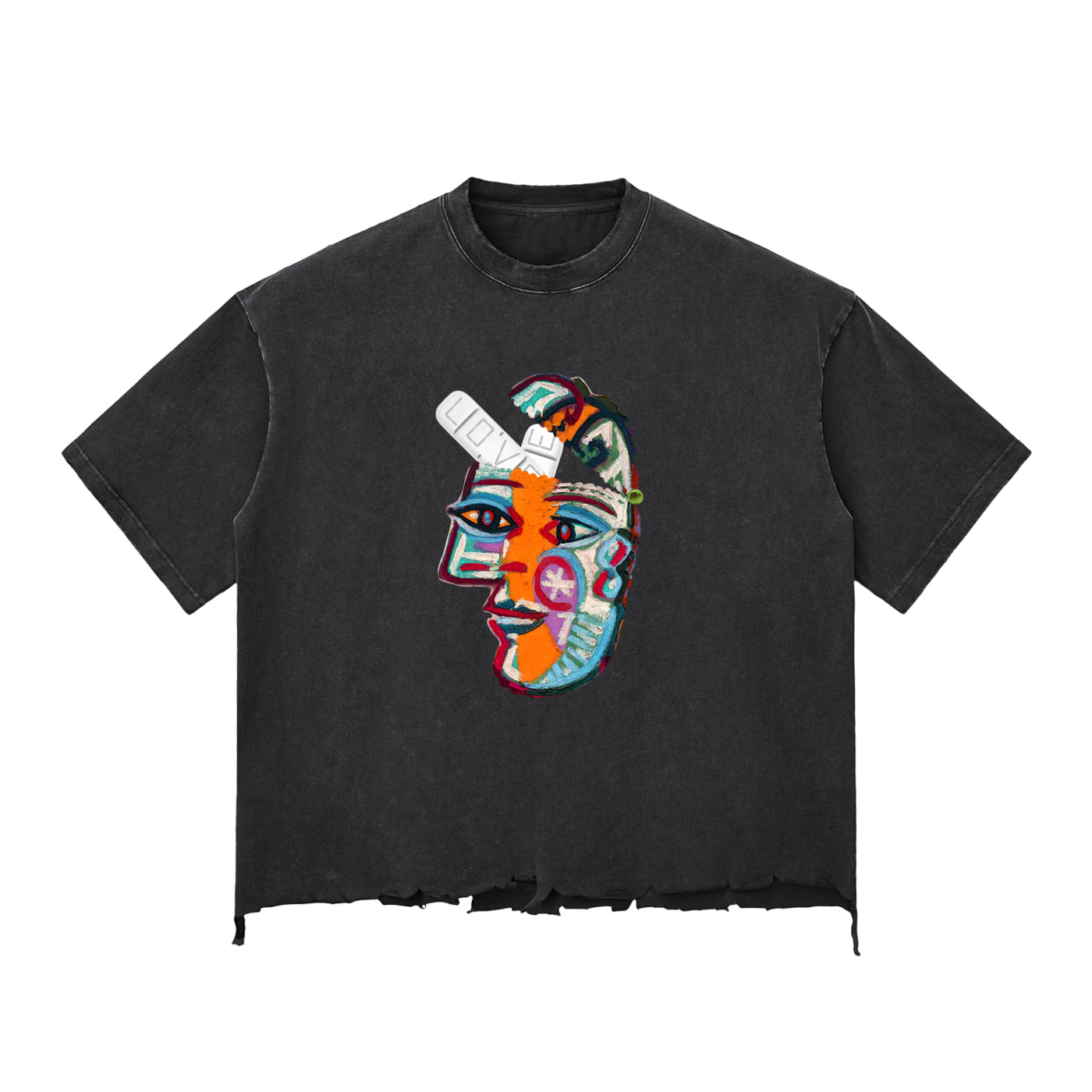 Love Pillcaso Snow Wash Raw-Hem Boxy T-shirt