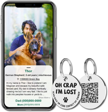 QR Code Pet Tags: Instant Email Alerts & Online Profiles