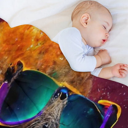 Ok I Pull Up Capybara With Sunglasses Throw Blanket