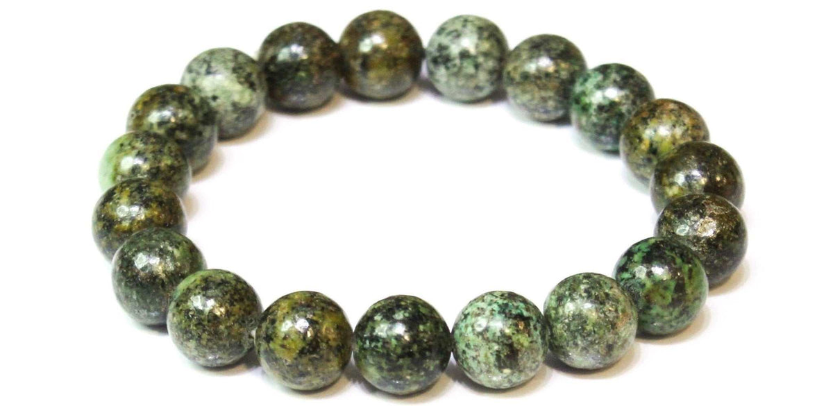 African Turquoise Round Bead Bracelet - Positive Life Changes