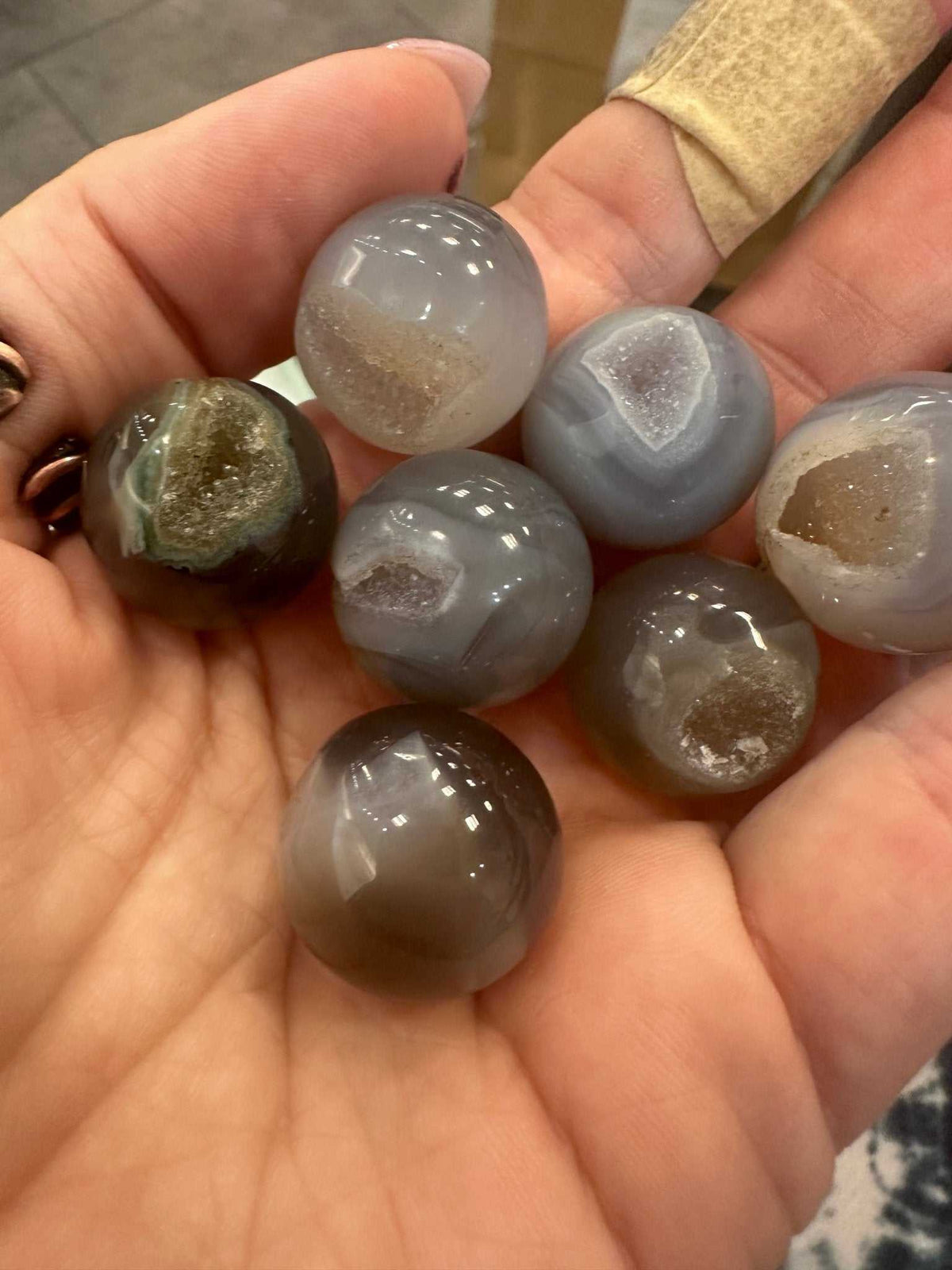 Agate Geode Pocket Sphere