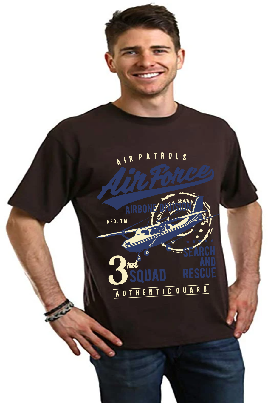 Air Force Men's Bamboo Viscose/Organic Cotton Short Sleeve Graphic T-Shirt